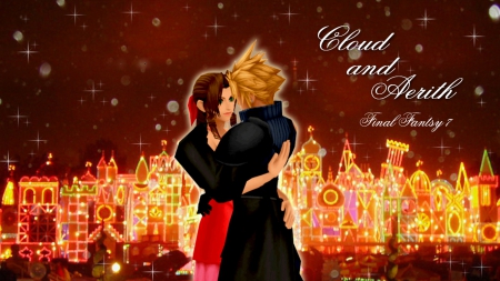 Cloud and Aerith -lovers- - cloud, love, FF7, final fantasy, aerith