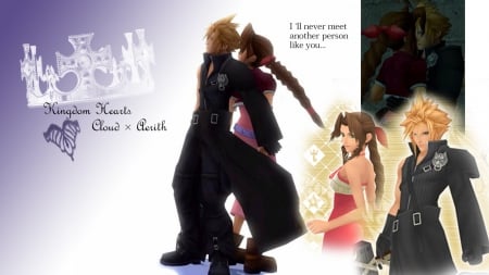 Cloud and Aerith -lovers- - ff7, kh, aerith, cloud, kingdom hearts, kh2, final fantasy