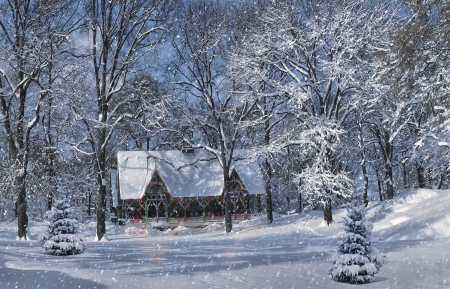 Winter wonderland - house, snow, cold, winter wonderland