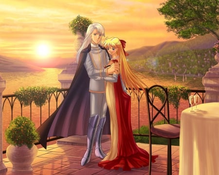 ♡ Love ♡ - pretty, anime, female, scenery, minako, romantic, scene, guy, romance, sailor moon, boy, dawn, male, nice, anime couple, anime girl, sailormoon, beautiful, girl, beauty, lovely, sweet, sunset, couple, sailor venus