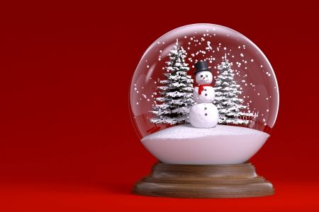 Xmas - christmas, globe, snowman, snow, tree