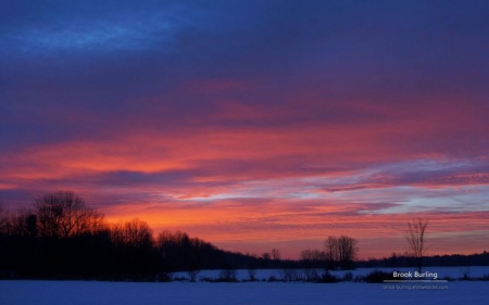 Painted sky X. - landscape, scene, sunrise, forest, dawn, field, skow, sky, clouds, abstract, winter, photography, HD, sunset, dusk, mountains, wallpaper