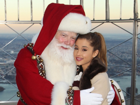 Ariana Grande - 2014, actress, grande, wallpaper, singer, christmas, model, santa, beautiful, ariana grande, ariana