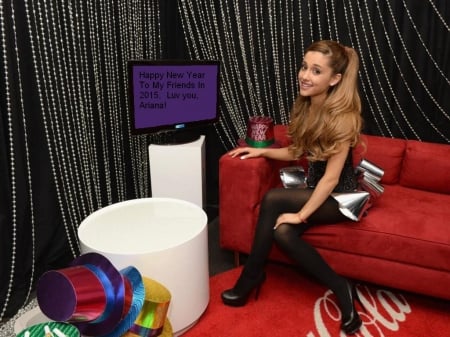 Ariana Grande - Happy New Year - Grande, beautiful, actress, stockings, Ariana Grande, Ariana, 2015, model, New Year, 2014, wallpaper