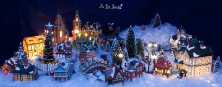 CHRISTMAS VILLAGE - VILLAGE, SNOW, CHRISTMAS, TREES, WINTER