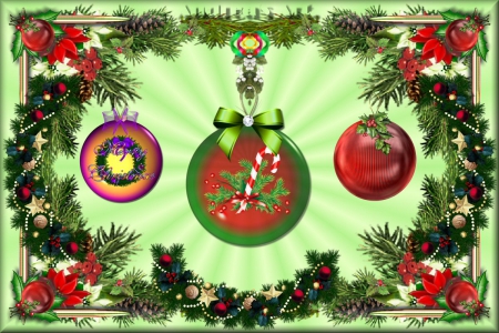 Christmas - Frame, Christmas Balls, Andrea Klaveringa, Green