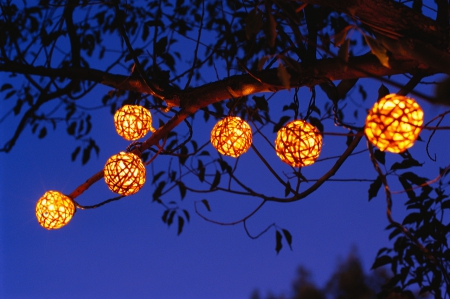 Beautiful Christmas Lanterns - tree, lanterns, decorations, lights