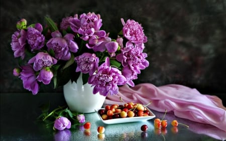 Still life - flowers, beauty, still life, purple