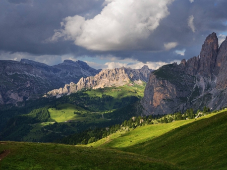 Dolomites Valley - nature, fun, mountain, cool, field