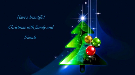 Beautiful Christmas - tree, greeting, decorations, christmas