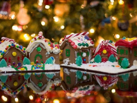 Christmas Ornaments - ornaments, christmas, gingerbread, lights