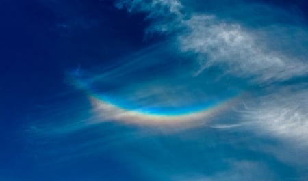 Iridescent cloud - cloud, sign, rainbow, iridescent