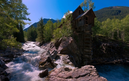 Crystal Mill, Colorado - mill, architecture, usa, river