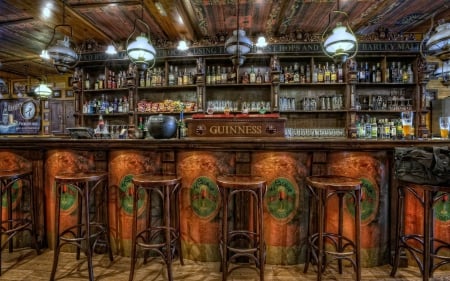 English Pub ~ HDR - English, HDR, Pub, Stools