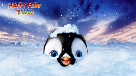 Happy Feet Two (2011) - animation, winter, blue, snow, Happy Feet Two, black, fantasy, white, movie, cute, penguin