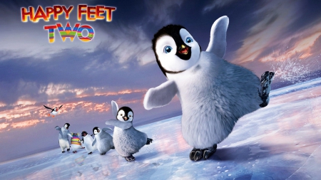 Happy Feet Two (2011) - winter, blue, snow, Happy Feet Two, black, fantasy, white, movie, penguin