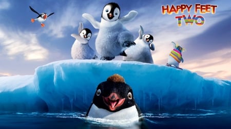 Happy Feet Two (2011) - penguin, winter, blue, white, fantasy, movie, ice, happy feet two, snow