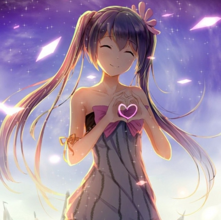 Miku - pretty, vocaloid, miku, beautiful, hatsune, heart with hands