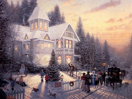 The Quaint Cottage - cottage, house, christmas, snow