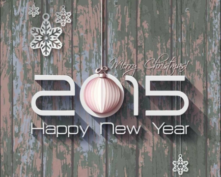 Happy New Year - holiday, new year, 2015, wood