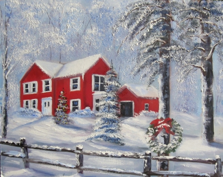 Christmas Landscape - xmas, christmas, snow, country