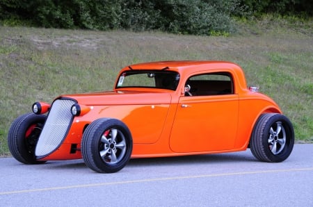 1933-Ford-Coupe - Orange, Hotrod, Classic, Roadster