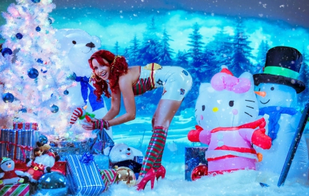 Bianca Beauchamp Christmas - babe, tre, gifts, model