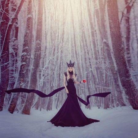 ♥ - abstract, winter, lady, model, beauty