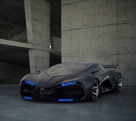 black_marussia - black, car, marussia, blue