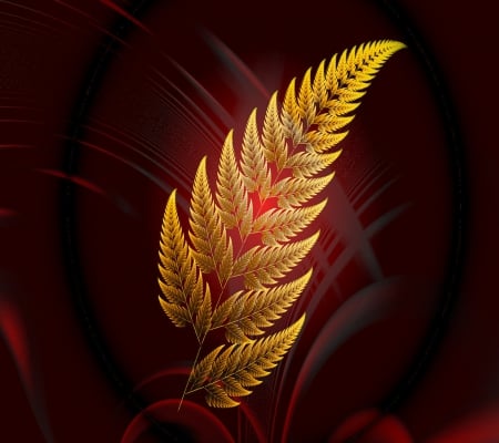 Golden leaf - dark red, golden, lovely, leaf