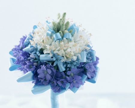 Bouquet - bouquet, flowers, blue, petals