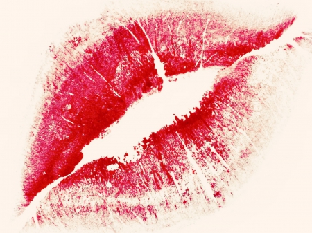 Kiss - white, lips, kiss, red