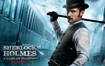 Sherlock Holmes (2009) - sherlock holmes, hat, jude law, movie, man, actor, fantasy