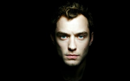 Jude Law - face, jude law, black, actor, man