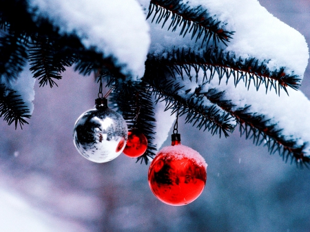 Amazing Christmas tree - white, tree, lights, red