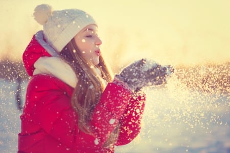 Winter Wishes â™¥ - snowflakes, winter, photography, girl, woman, wishes, snow