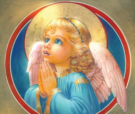 Little angel - christmas, gold, angel, pray