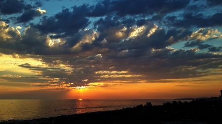 cole's beach - nat king cole, beach, october, holiday, sunset, sea, blue orchestra