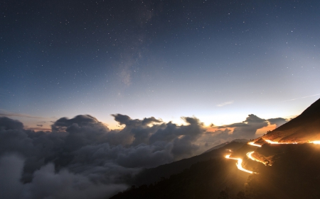 Mountain Pass - nature, photography, long exposure, skies, mountains