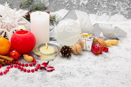 Xmas - christmas, decoration, snow, candle, merry