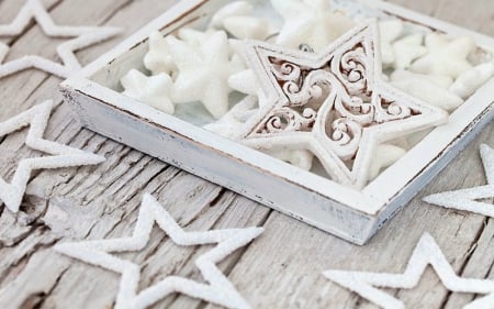 Christmas Decoration - white, stars, decor, christmas