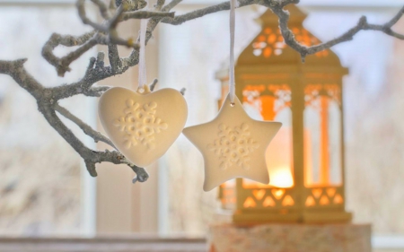 Christmas Lantern - lantern, hanging, heart, star, christmas