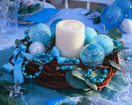 Christmas Decoration - candle, Christmas, balls, decor