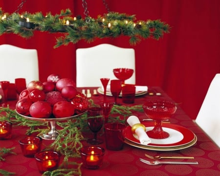 Merry Christmas - style, decor, balls, table, christmas