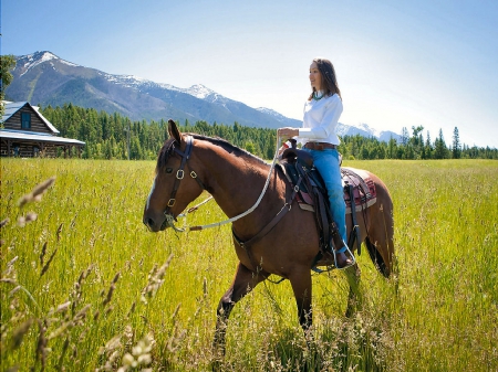 Taking A Ride - horses, girls, style, cowgirl, women, fun, ranch, female