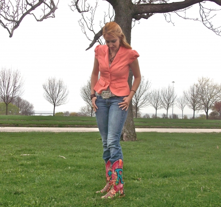 Check Out Those Boots - jeans, cowgirl, belt, boots