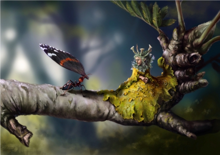 You Need Wings - fantasy, ant, art, tree