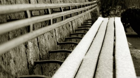 Frosty bench - ice, frosty, photography, park, winter, wallpaper, bench, frosted, hd, nature, abstract, frost, frozen