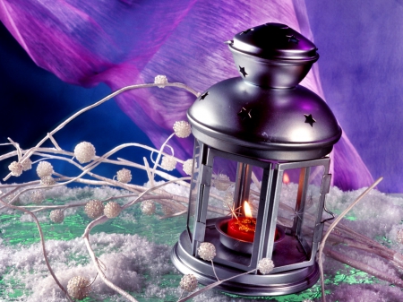 Purple christmas lantern - white, purple, lantern, light