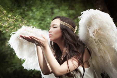 I am an Angel - woman, model, wings, angel, brunette